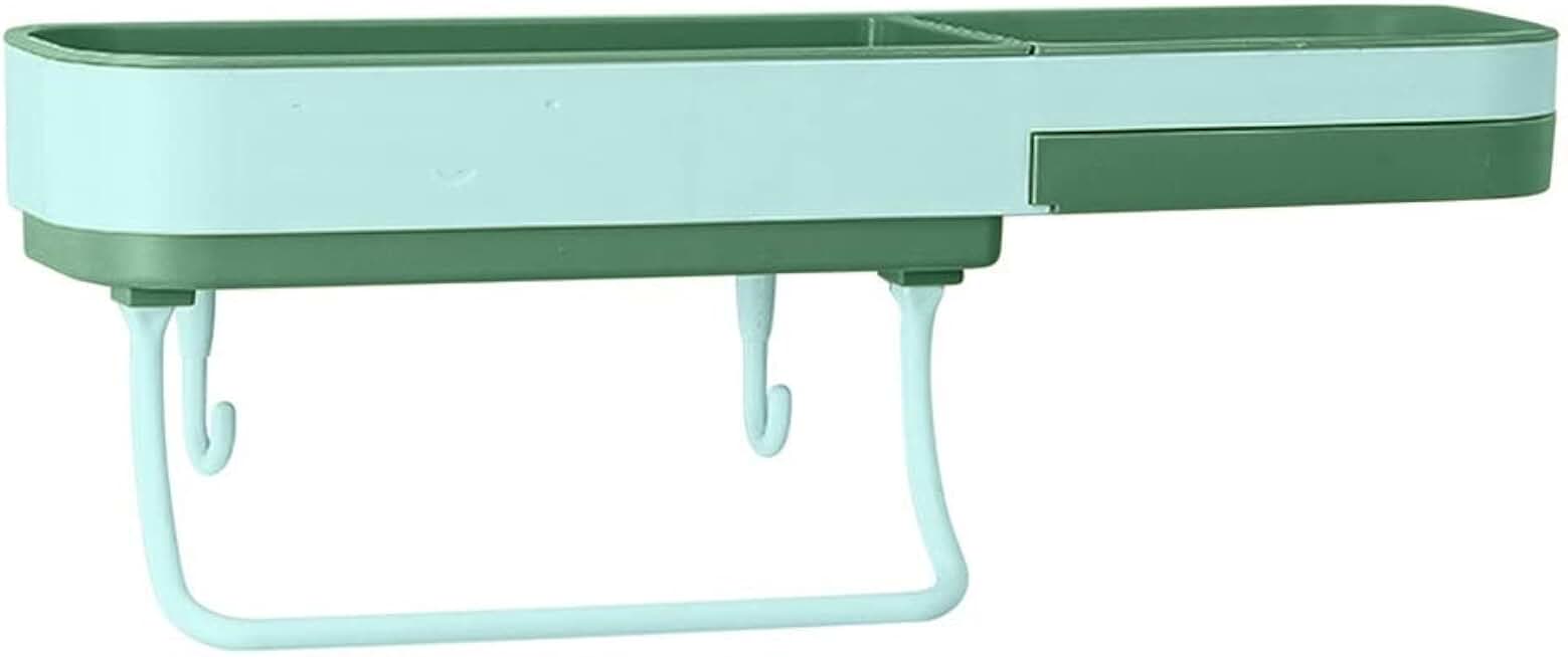 Bathroom Non-Perforated Soap Box Shelf Bathroom Supplies Towel Rack Non-Marking Stickers Bathroom Rack Wall-Mounted Soap Box (Color : C, Size