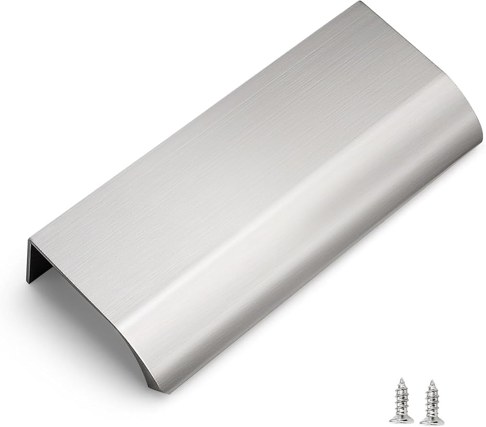 Gobrico 100 Pack Brushed Nickel Edge Finger Pulls, 2-1/2