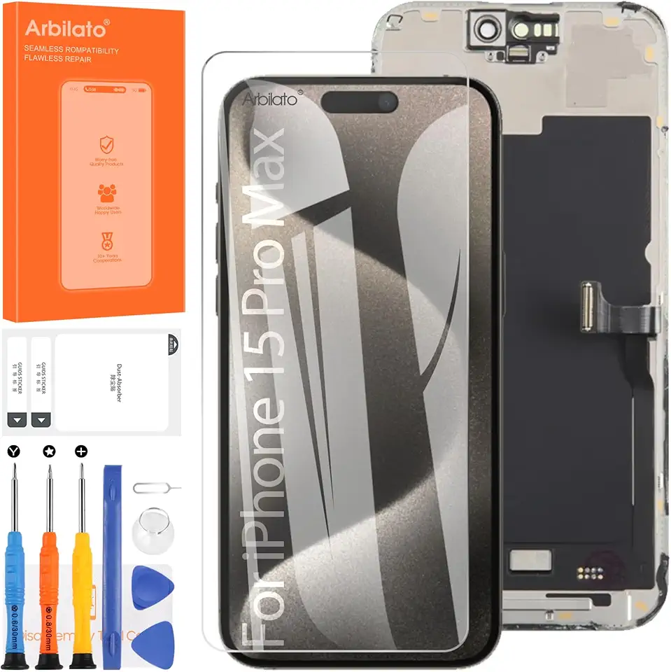 Incell Screen for iPhone 15 Pro Max Screen Replacement for iPhone A2849 LCD Screen A3105, A3106, A3108 3D Touch Display Digitizer Assembly Repair Parts（Black No Frame）