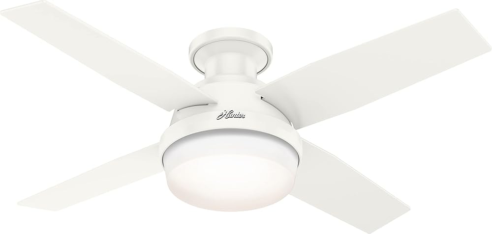 Hunter Fan Company Dempsey Low Profile Indoor / Outdoor Ceiling Fan with LED Light and Remote Control, 44