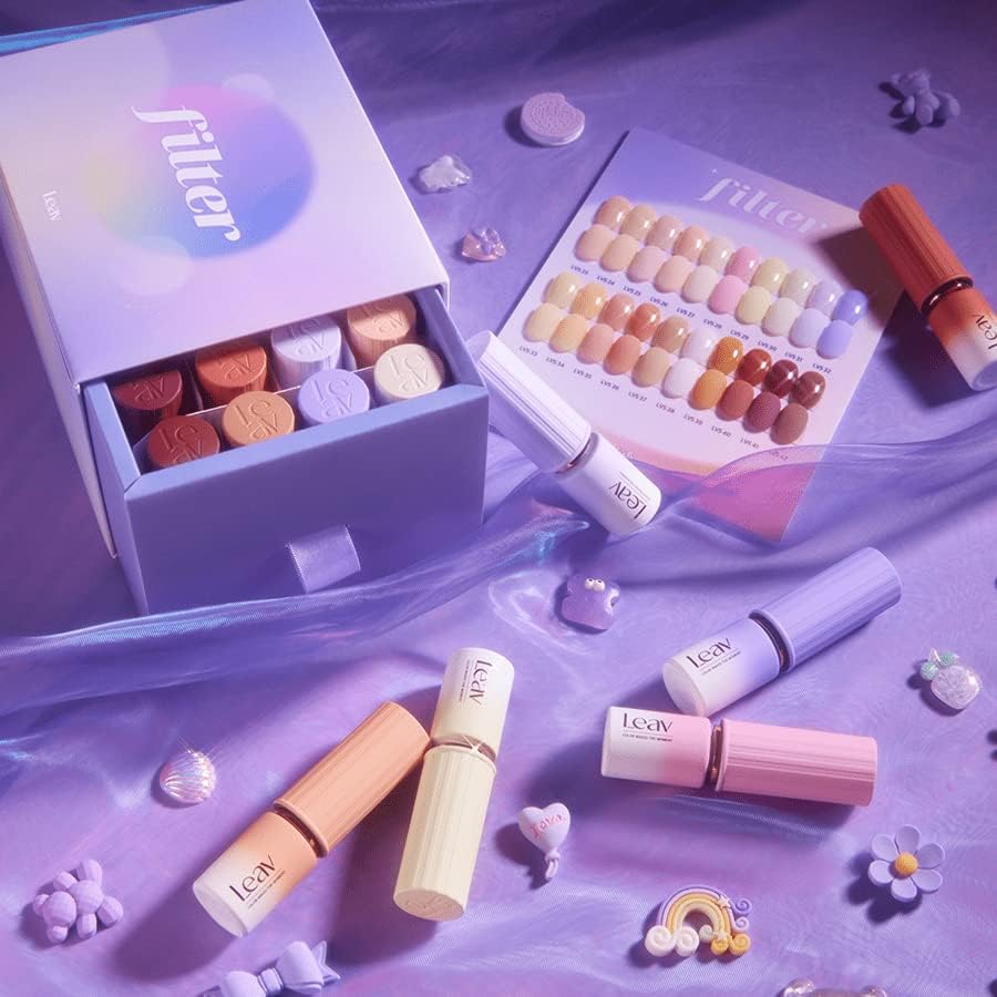 Filter Syrup Gel Polish 20 Colors Set, Beige Pink Violet Brown Soak Off UV Nail Art Nudey Tone Starter Manicure Kit Home Gift for Women Holiday Home Design Kit