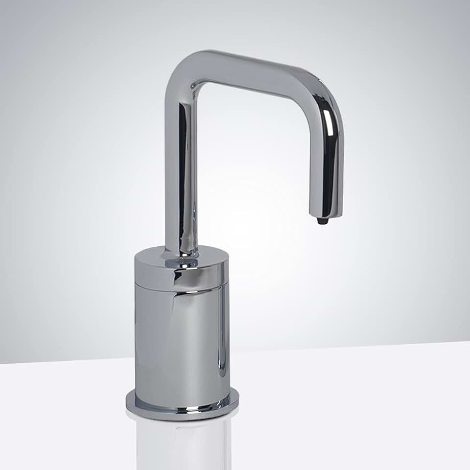 Trio Commercial Touchless Electronic Soap Dispenser - FS10089 Contemporary Style Deck Mount Solid Brass Soap Dispenser - Polished Chrome Finish