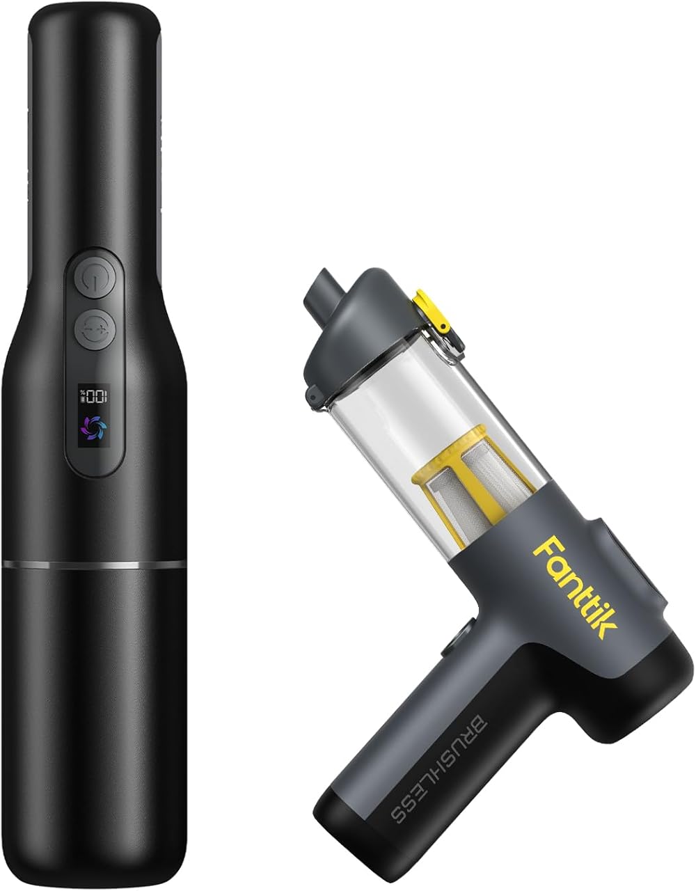 Fanttik Slim V9 Mix Car Vacuum, 4 in 1 Handheld Air Duster and Vacuum, 12000PA Slim V7 Pocket Cordless Car Vacuum