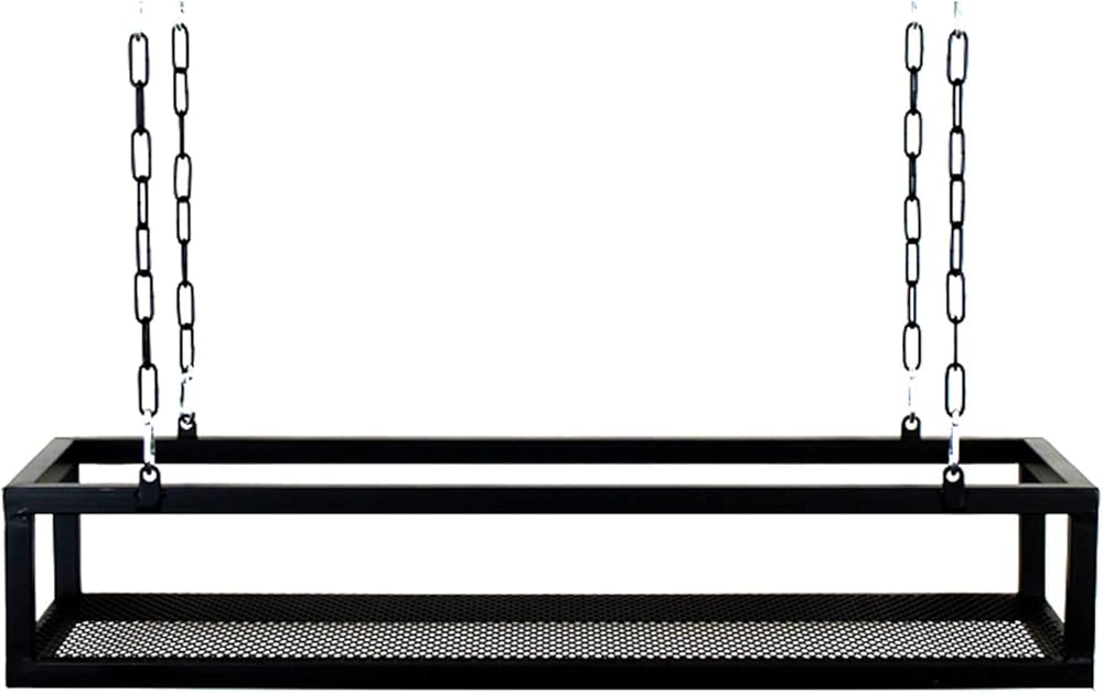 Black Wrought Iron Ceiling Shelf Hanging Storage Rack Bar Industrial Wine Holder Kitchen Pot Pan Shelves Organizer Flower Stand ，60~140cm Optional (Size : 100x25x15cm)