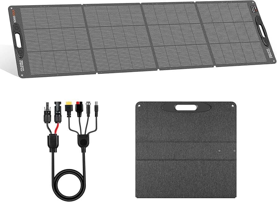 200W Solar Panel,Portable Foldable Solar Panel,IP68 Waterproof & Durable Up to 25% Efficiency N-Type Solar Cell ETFE Folding Solar Panel Kit,for Power Station Outdoor Camping RV Blackout