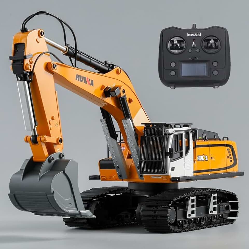 TOUCAN RC HOBBY 1/14 Rc Excavator Huina 599 Toys Model Car Battery 2.4G Remote Control (Orange)