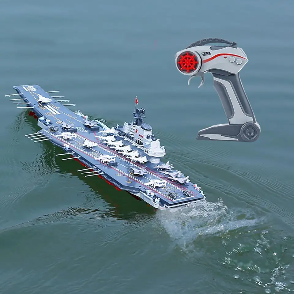 RC Boat, 30KM/H High Speed RC Aircraft Carrier, 2.4Ghz Simulated Electric RC Battleship, 26.7 Inches 1:438 Scale Water Remote Control Aircraft Carrier, Gift for Adults and Children