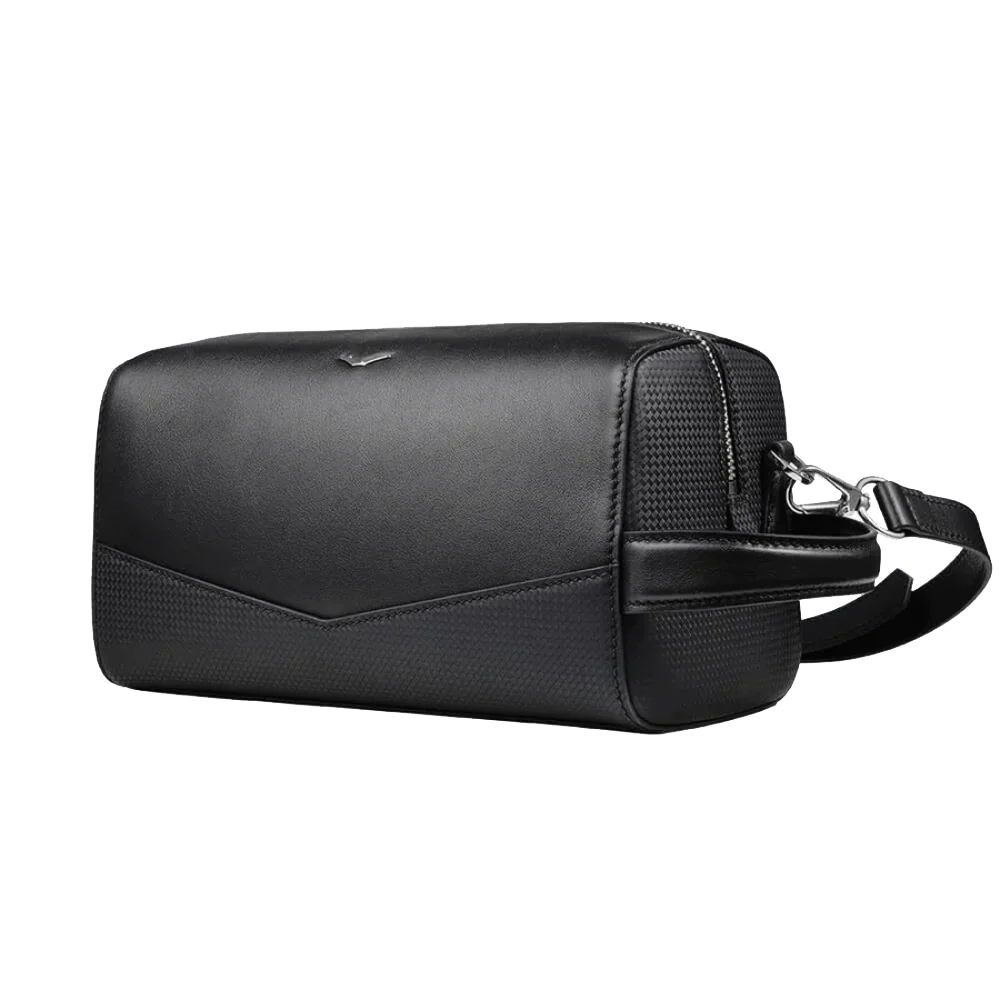 Black Crossbody Leather Bag - Men & Women