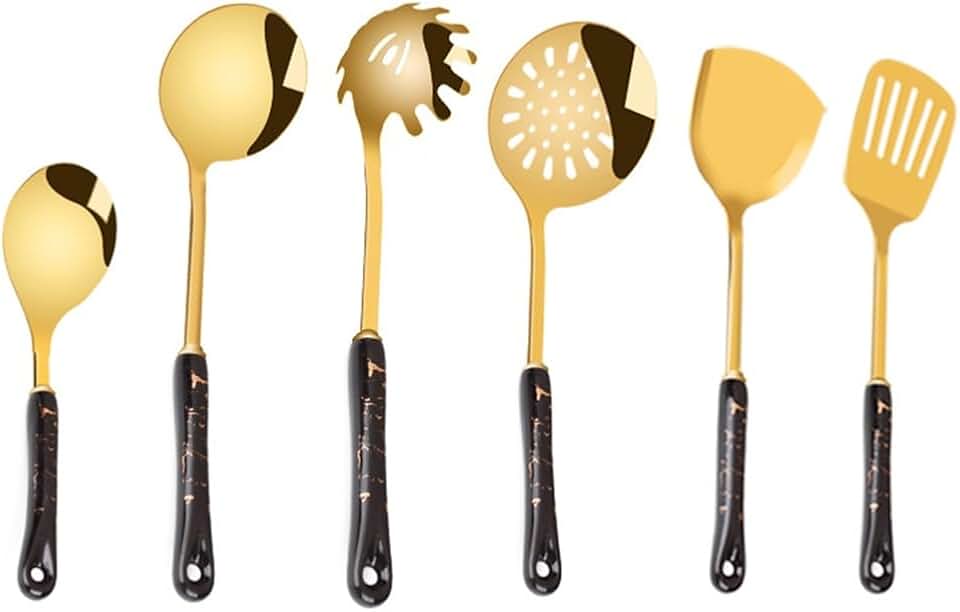 CSCDD Kitchenware Set Ceramic Handle Stainless Steel Spatula Cooking Spatula Spoon Soup Ladle Kitchen Utensils