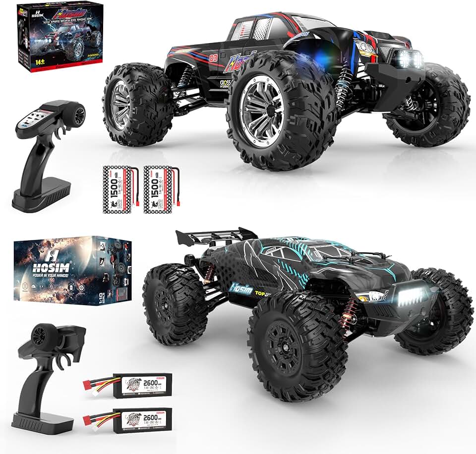 Hosim 1:10 Scale Brushless Rc Cars for Adults Boys, 62+KMH & 68+KMH High Speed Remote Control Car Fast