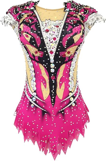 Pink Girl Sleeveless Artistic Gymnastics Clothing Elegant and Comfortable Design