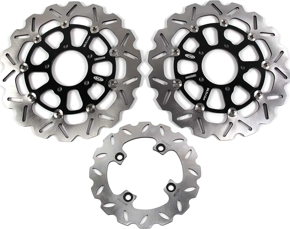 Arashi Front Rear Brake Disc Rotors for KAWASAKI Ninja ZX6R 2013-2016 / ZX10R 2008-2015 ABS 2011-2015 Motorcycle Replacement Accessories ZX-6R ZX-10R Black 2009 2010 2012 2014