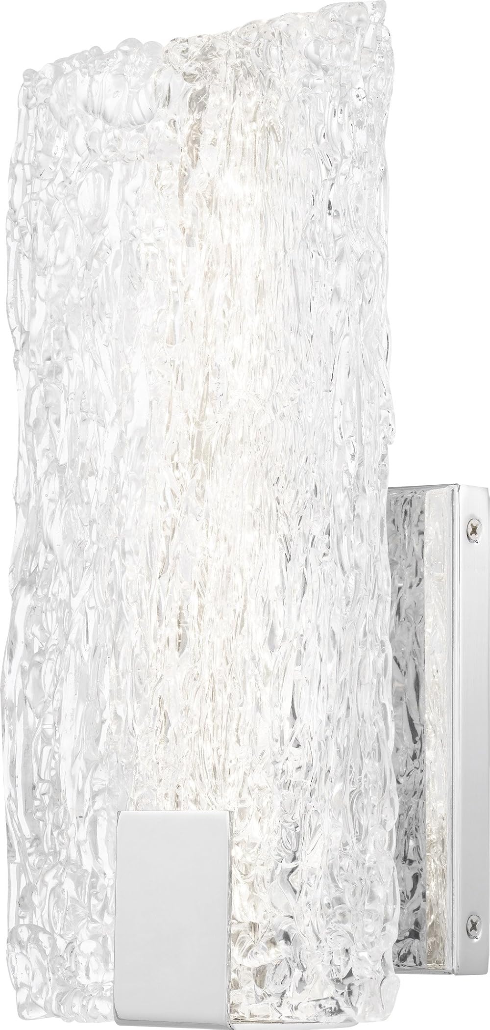 Quoizel Platinum Collection PCWR8506C Winter Unique Crackling Textured Glass LED Wall Sconce Lighting, 1-Light 16 Total Watts, 12