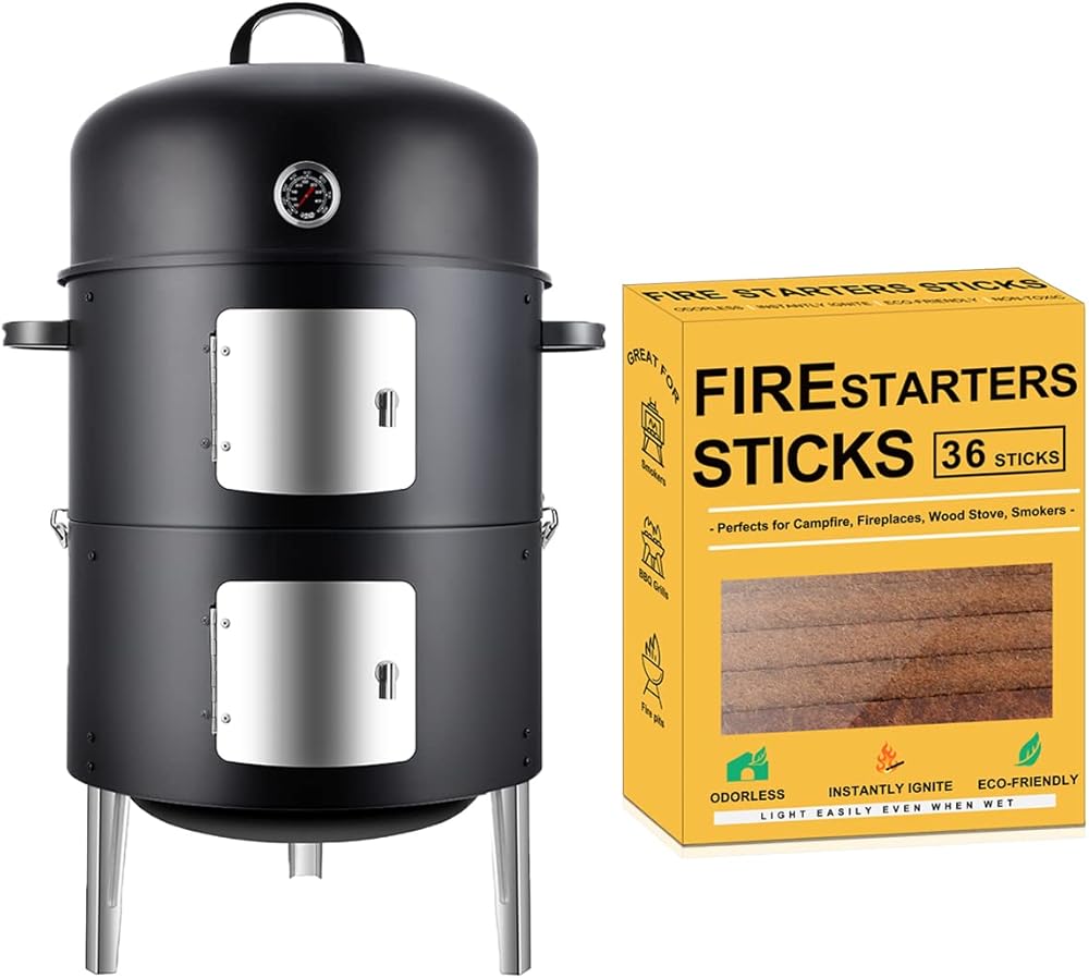 Realcook 17inch Charcoal Smoker with Natural Fire Starters