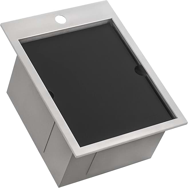 Ruvati Outdoor BBQ Workstation Sink 15 x 20 inch Topmount Marine Grade T-316 Stainless Steel RV Boat Tiny Home - RVQ5210