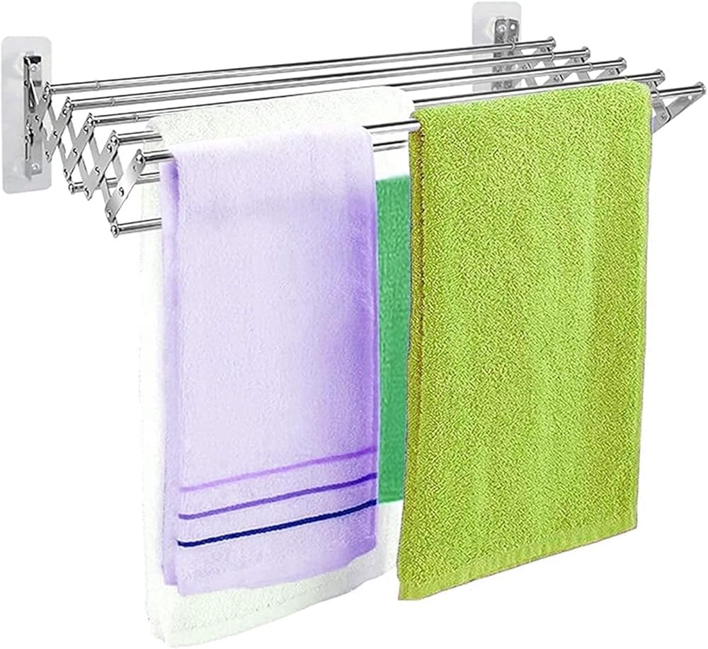 Retractable Folding Laundry Drying Rack Wall Mounted Clothes Airer Hanging Clothes Dryer Bathroom Towel Rack with Hook Space-Saving Washing Clothesline Easy Storage (Size : 90cm)