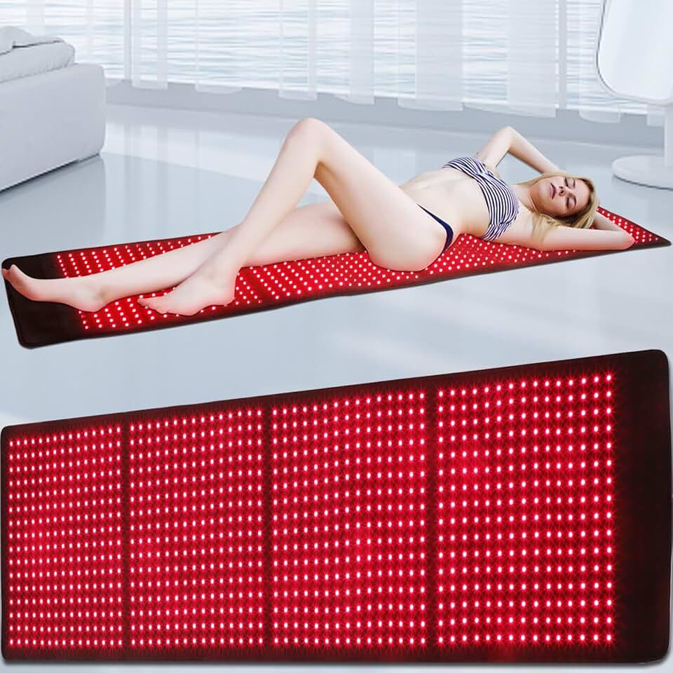 CAMECO Near Infrared & Red Light Therapy Pad for Full Body, 1920pcs 850nm & 960pcs 660nm LED Light Therapy Device Mat for Back Shoulder Joint Pain Relief & Skin Care, Pulse Mode for Deep Penetration