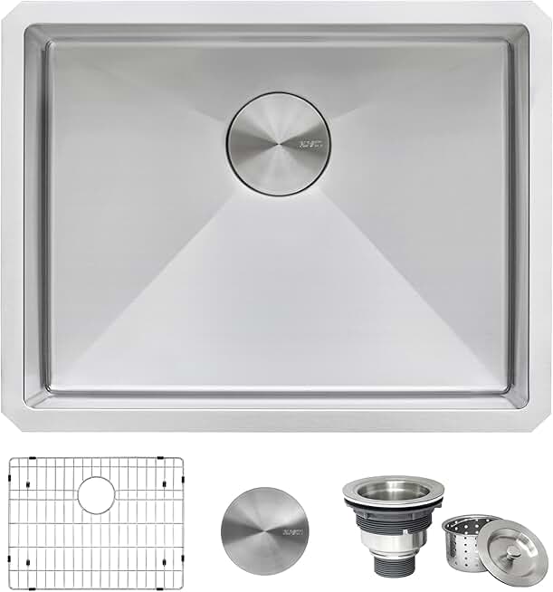 Ruvati 23-inch Undermount 16 Gauge Tight Radius Stainless Steel Kitchen Sink Single Bowl - RVH7123