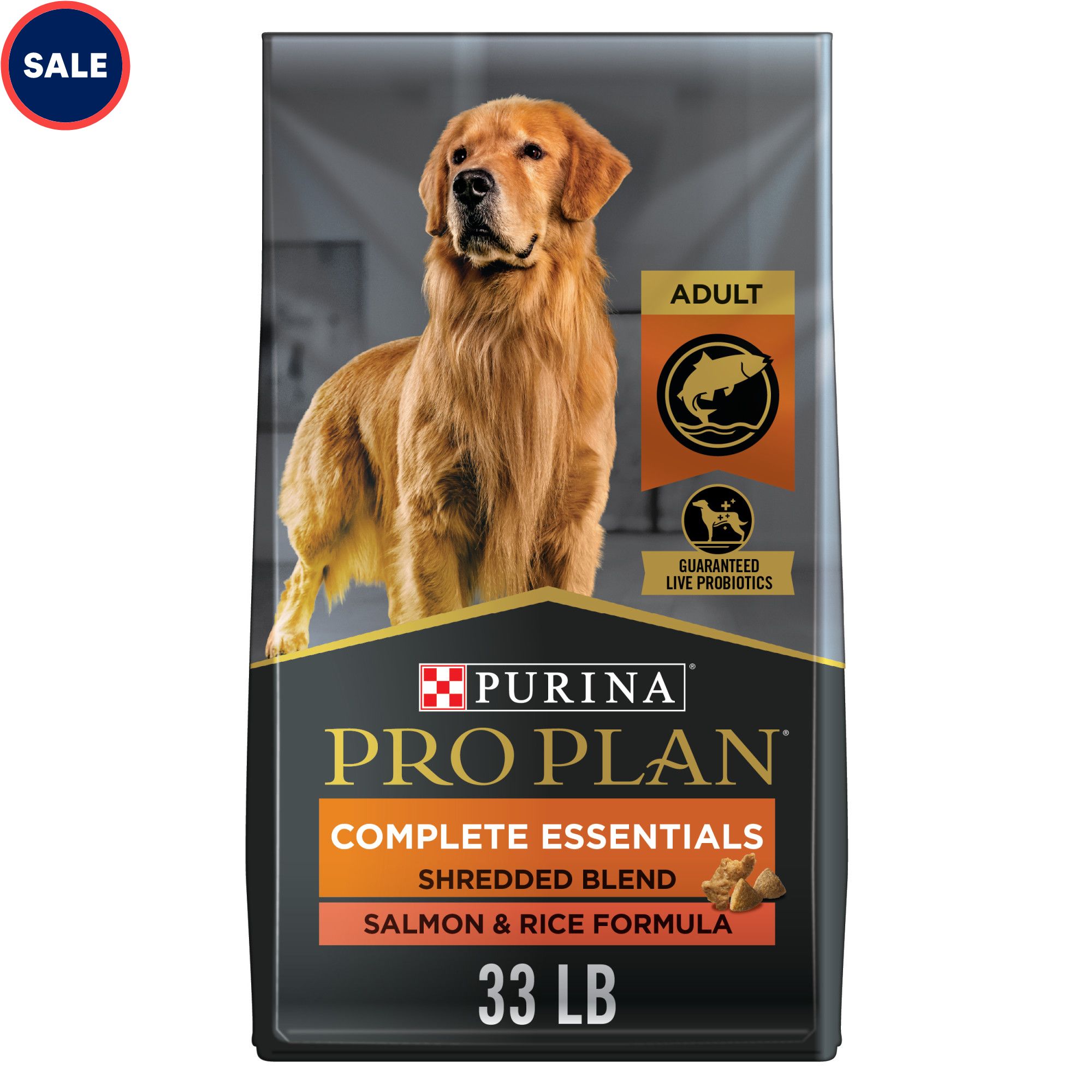 Purina Pro Plan High Protein with Probiotics Shredded Blend Salmon   Rice Formula Dry Dog Food, 33 lbs.