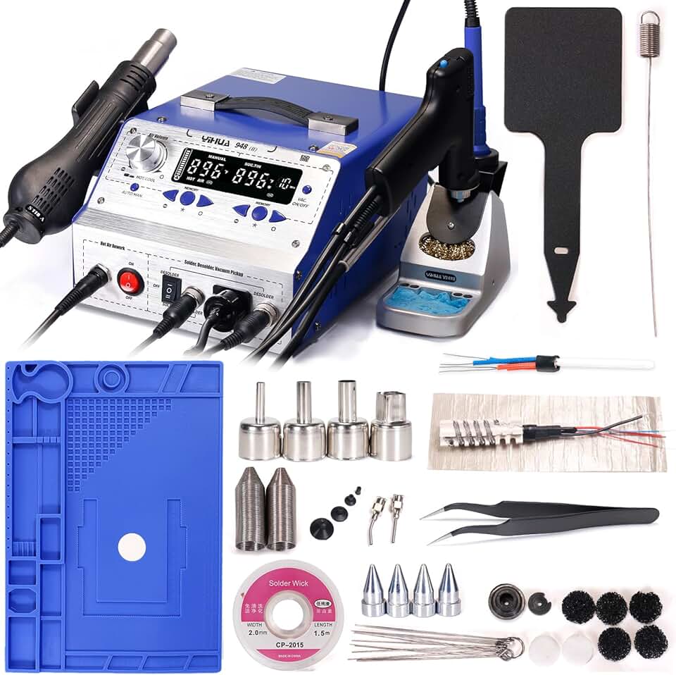 YIHUA 948-II Professional Soldering, Desoldering & Rework Station bundle with 17.32