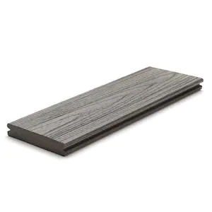 Trex Transcend 1 in. x 6 in. x 16 ft. Island Mist Grooved Edge Grey Composite Deck Board