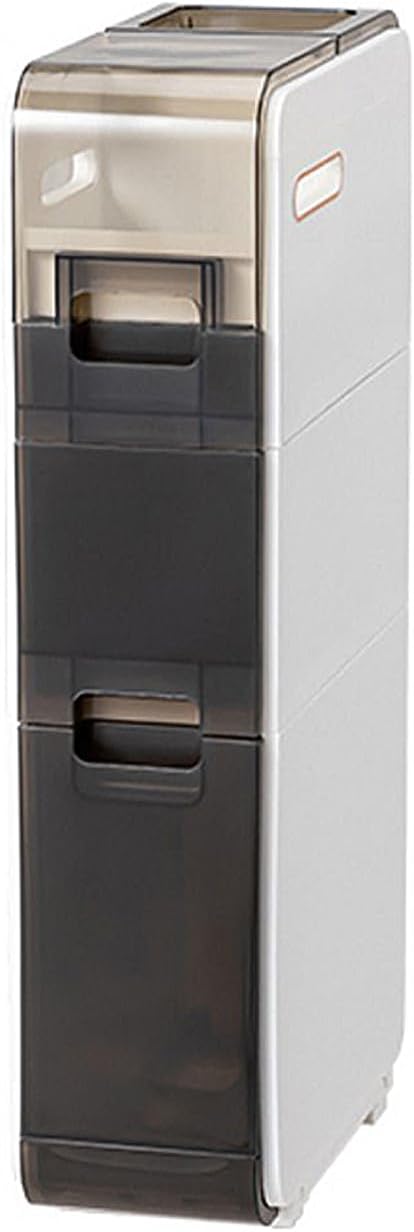 Tall Bathroom Storage Cabinet, Narrow Freestanding Floor Cabinet w/3 Drawers, Anti-toppling Design, Tall Pantry Cupboard for Kitchen Bathroom