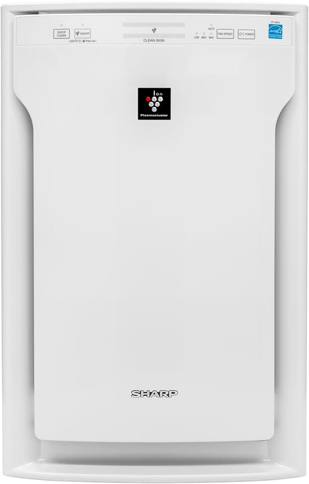SHARP Air Purifier with Plasmacluster Ion Technology for Large Rooms. Odor and True HEPA Filters for Dust, Smoke, Pollen, and Pet Dander may last up-to 2 years each. FPA80UW.