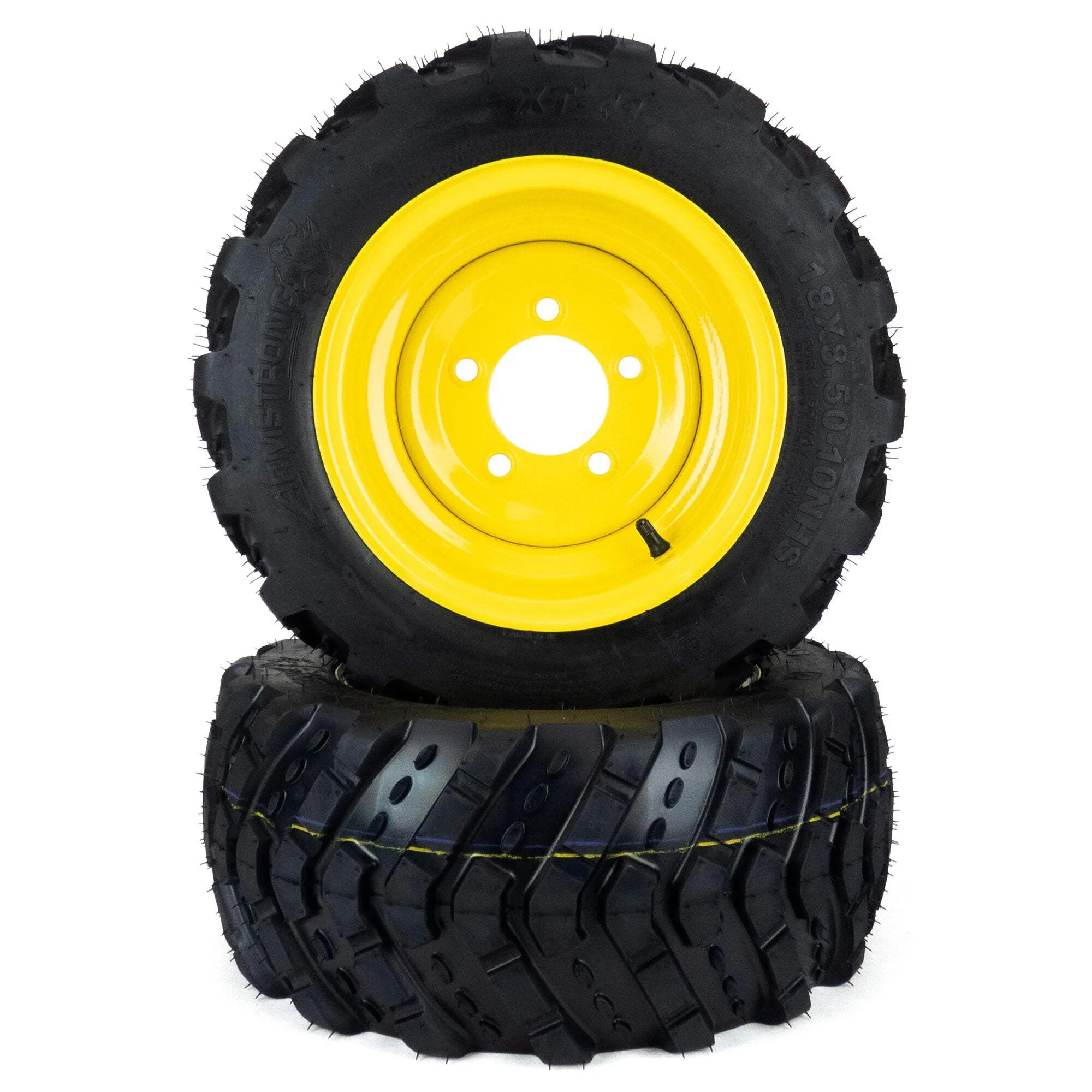 (2) 18x8.50-10 Aggressive Front Wheel Assemblies fits John Deere 1025 LVA20123