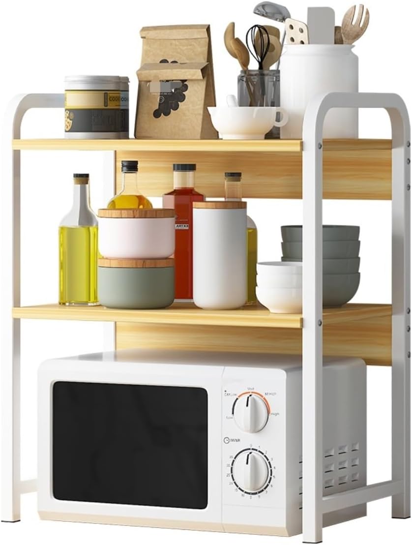 Microwave Stand Microwave Oven Rack Microwave Rack 3 Tier Microwave Oven Rack Large Capacity Microwave Stand Storage Rack Storage Shelf For Kitchen Utensils Microwave Shelf Microwave Stand Shelf (Col