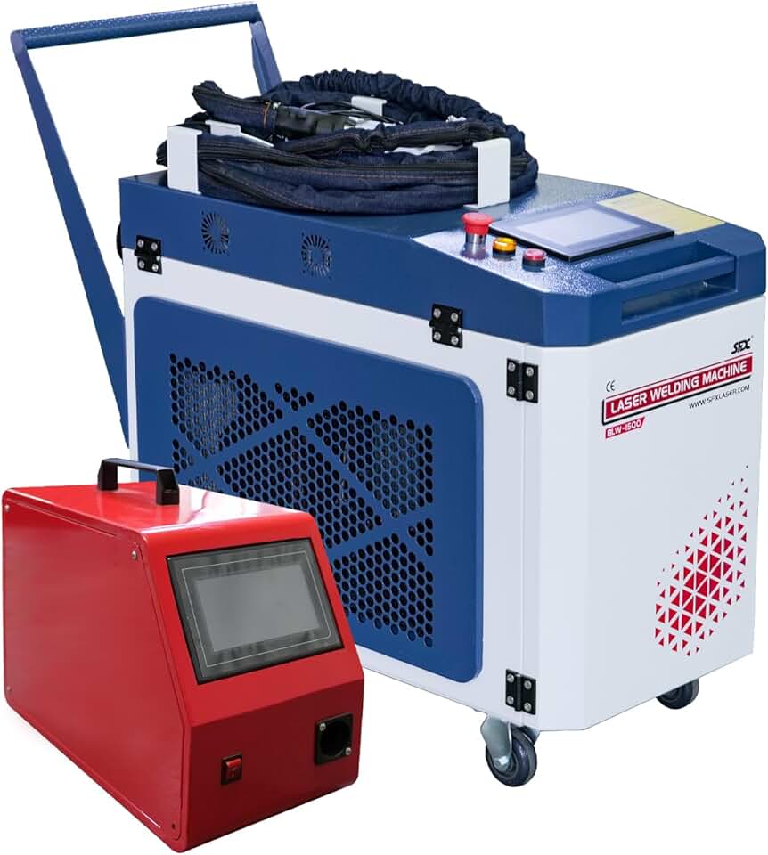 US Stock ZAC 2000Watt MAX Fiber Laser Welder 2 in 1 Handheld Laser Welding Machine Welding Seam Cleaner 220V Single-Phase with Auto Wire Feeder for Carbon Stainless Steel Aluminum Titanium Welding