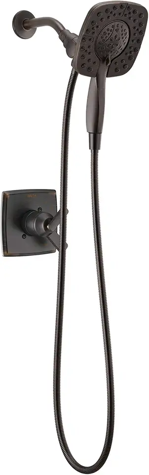 Delta Faucet Ashlyn 17 Series Dual-Function Shower Trim Kit with 2-Spray Touch-Clean In2ition 2-in-1 Hand Held Shower Head with Hose, Venetian Bronze T17264-RB-I (Valve Not Included)