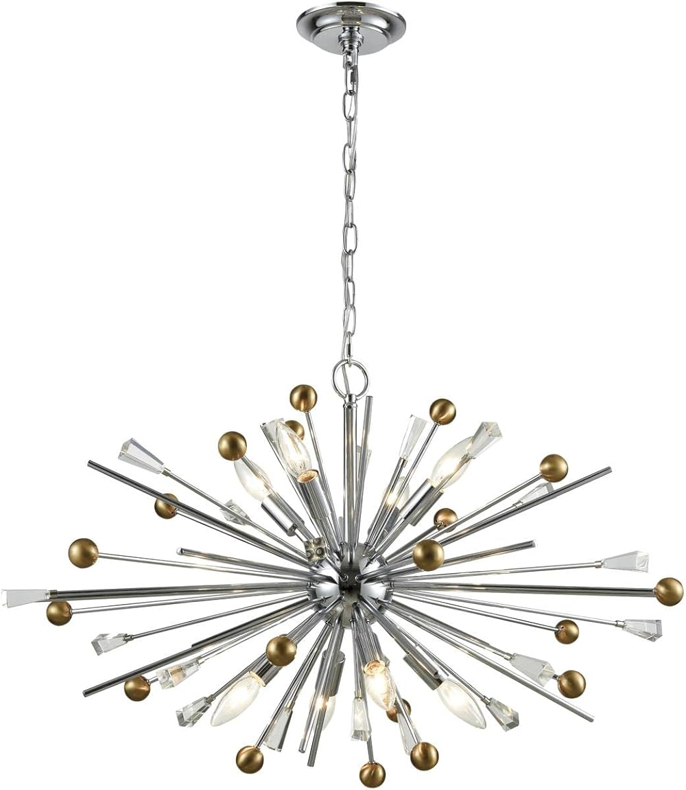 Elk Lighting Williston 8 Pendant Polished Chrome/Satin Brass