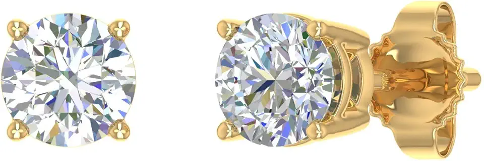 3/8 to 3/4 Carat 4-Prong Set Diamond Stud Earrings in 14K Gold or in Platinum