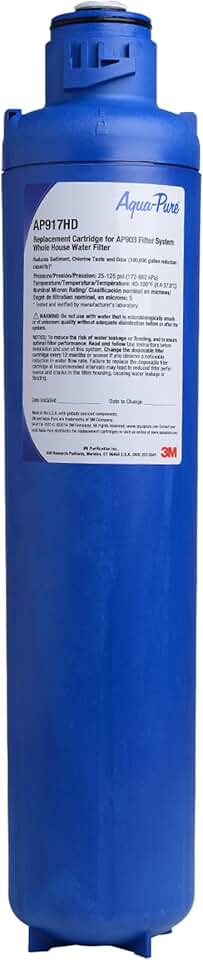 3M Aqua-Pure Whole House Sanitary Quick Change Replacement Water Filter AP917HD, For Aqua-Pure System AP903, Reduces Sediment, Chlorine Taste and Odor