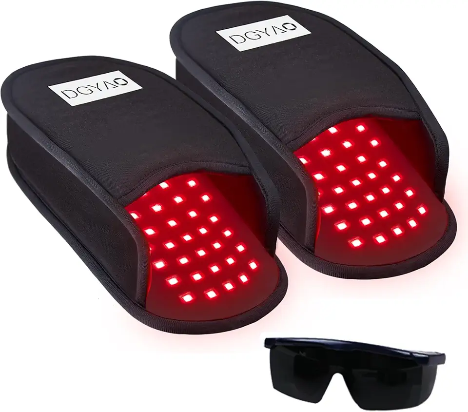 Newest Infrared & Red Light Therapy Slippers Foot Pain Relief 660 & 880nm Light Therapy Devices FDA Cleared for Heel Toe Feet Instep as Gift for Men & Women Home Use(Two Pads)