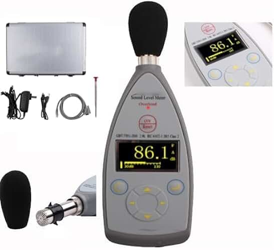 Class 2 Integrating Sound Level Meter Advanced Sound Level Analyzer with Time Weighting F S I Peak Range 20Hz-12.5kHz 30dB(A)-130dB(A) Integrating 8000 Groups Mass Storage IEC61672-2002