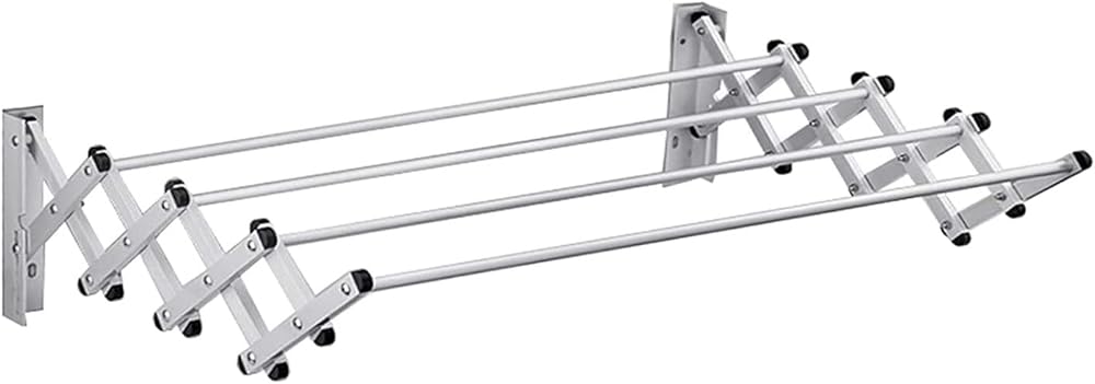 Expandable Foldable Laundry Drying Rack Wall Mounted Clothes Airer Towel Holder Rail 304 Stainless Steel Space Saving Bathroom Bath Hanger Hanging Easy Storage (Size : 60cm)