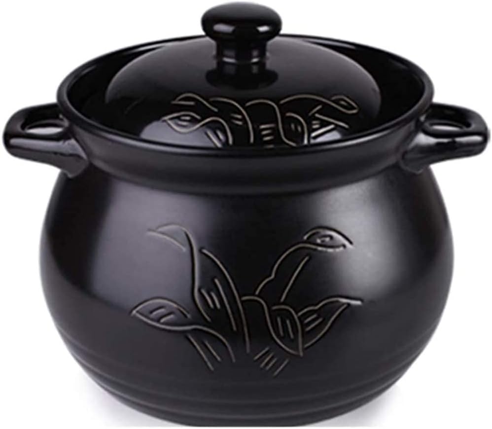 Slow Cooker Ceramic Pot with Lid - Large Capacity, Durable, Easy to Clean, Non-Stick Pan,Heat-Resistant Ceramic Soup Pot-B (Size : B)