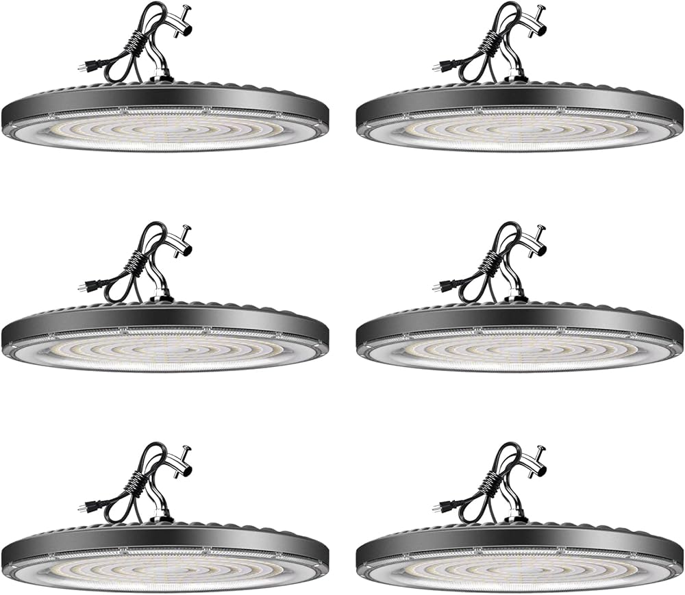 240W LED High Bay Shop Light 36000LM (Eqv.to 1000W HPS/MH) UFO High Bay LED Lights, AC100-277V LED Bay Light Commercial Lighting- 6Pack