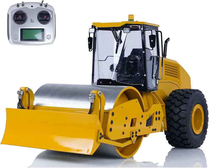 1/12 RC Hydraulic System Road Roller Cs11 Metal Remote Control Construction Vehicles Motor Servo ESC Light Sound System