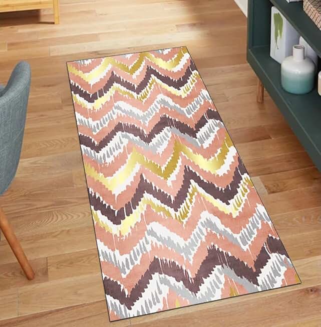 Rugs for Hallway Kitchen Pink 3'x20' Abstract Home Decor Non Slip Washable Runner Carpet for Corridor Hallway