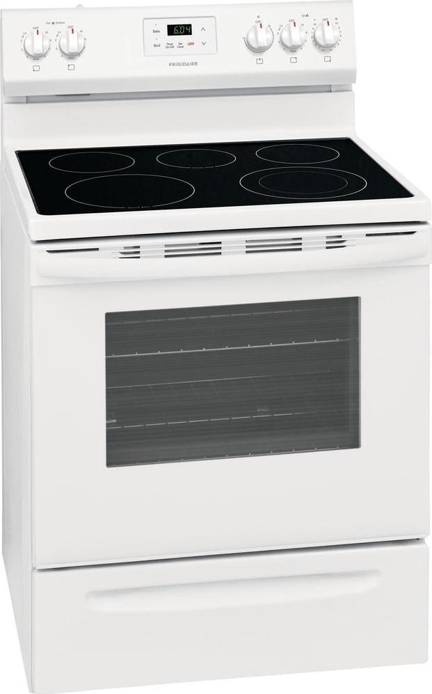 Frigidaire 30-in Glass Top 5 Burners 5.3-cu ft Freestanding Electric Range (White)