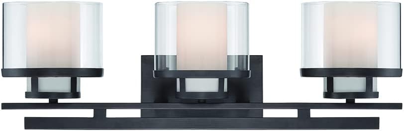 Designers Fountain 86103-BBR 24.25in Fusion 3-Light Bathroom Vanity Light Fixture, Biscayne Bronze