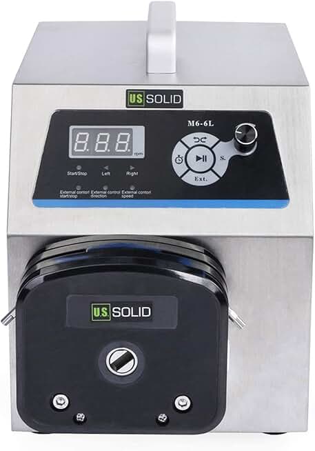 U.S. Solid Industrial Peristaltic Pump Standard Type 1 Channel 0.3-6000 per Channel ml/min, 0.1-600 RPM