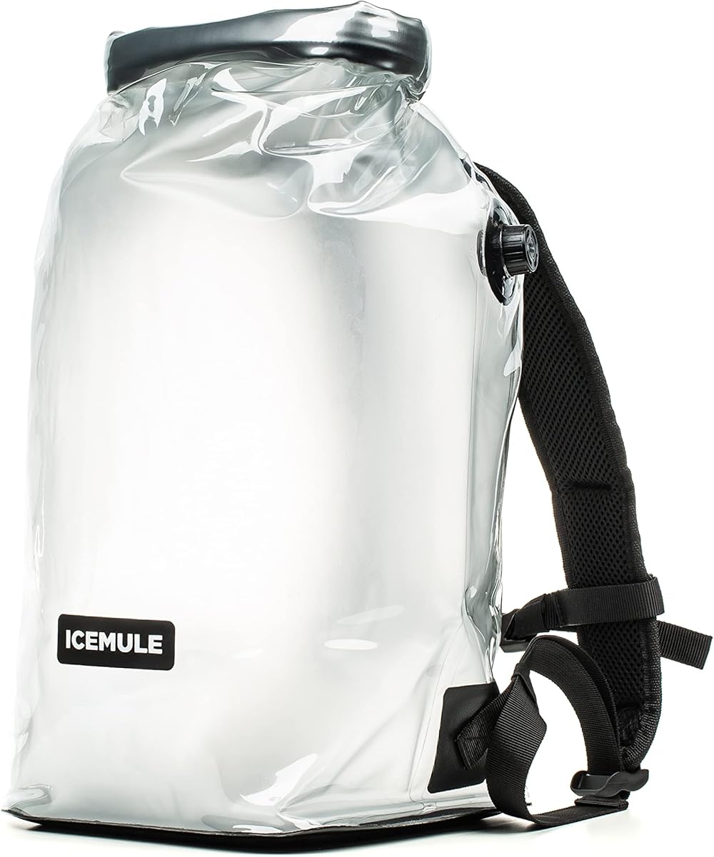 ICEMULE Clear Backpack Cooler – Stadium Approved Clear Bag, Air-Insulated, 100% Waterproof, Collapsible Soft Sided Cooler Bag