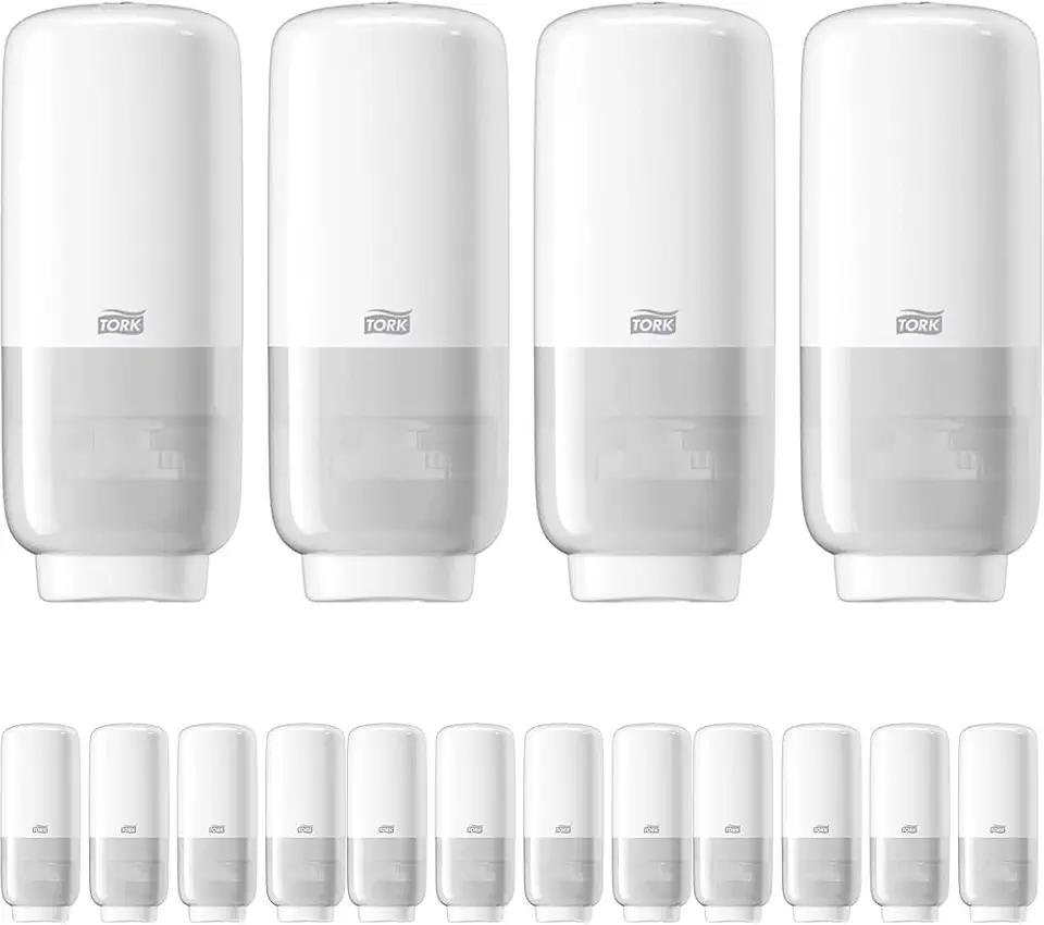 Tork Intuition Sensor Skincare Dispensers White S4, for Hand Soap and Hand Sanitizer, Elevation Range, 571600 (Quantity 4) (Pack of 4)