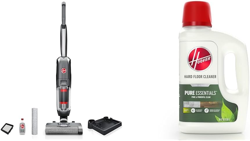 Hoover Streamline Corded Hard Floor Cleaner, FH46000V Pure Essentials Solution Hard Floor Cleaner, 50 oz, AH31465