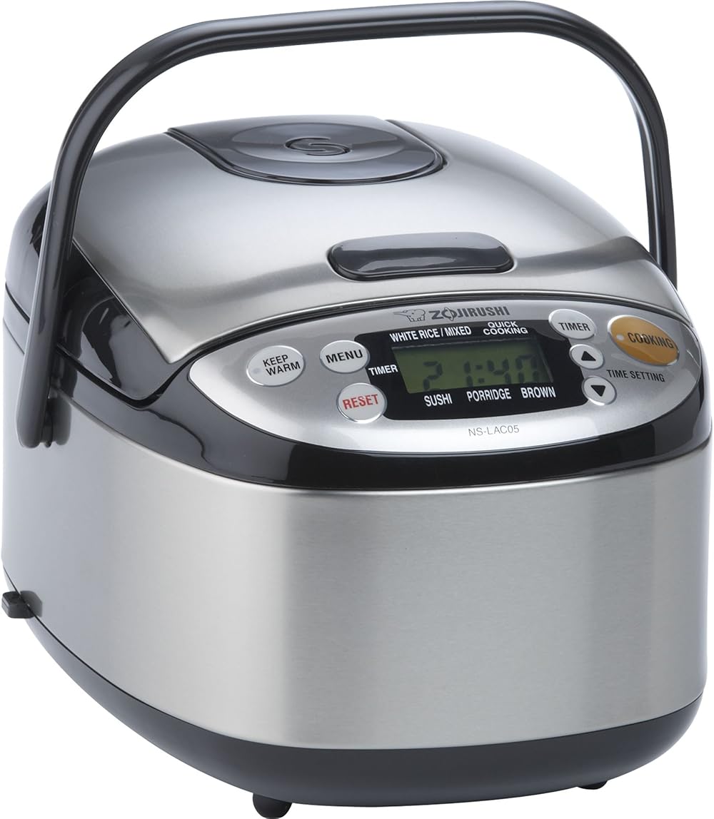 Zojirushi NS-LAC05XT Micom 3-Cup Rice Cooker and Warmer, Black and Stainless Steel