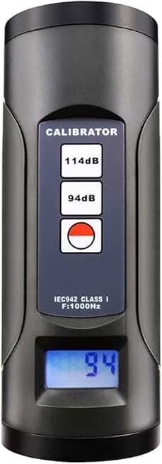 Digital Sound Level Meter Calibrator Digital Noise Decibel Calibration with Sound Pressure 94 dB and 114 dB Accuracy 0.3 dB Sensitivity Calibration of 1