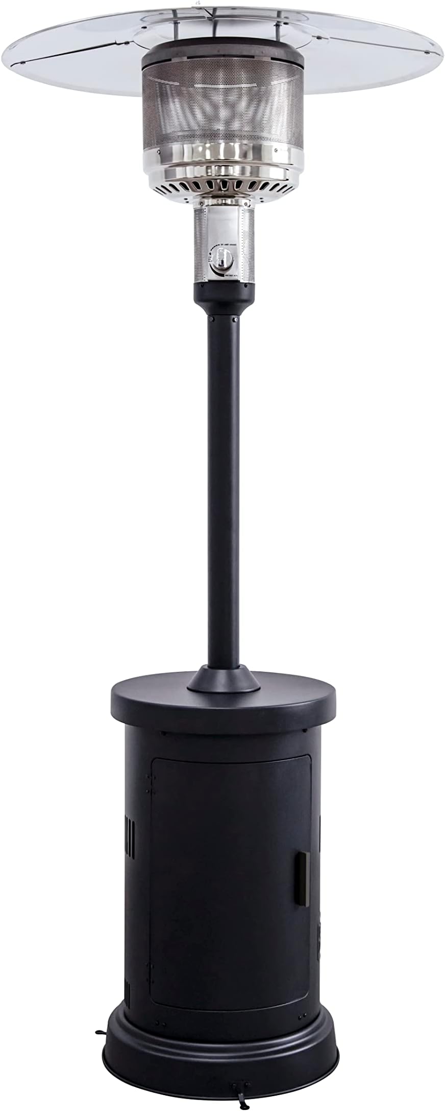 BLACK + DECKER High Efficiency 60,000 BTUs Gas Patio Heater with wheels Commercial and Residential Outdoor Heat - Black